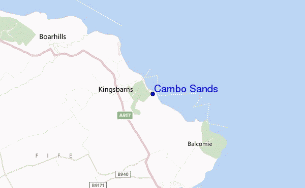 mapa de ubicación de Cambo Sands