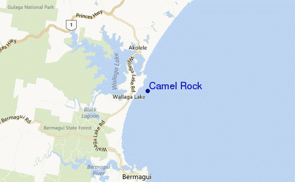 mapa de ubicación de Camel Rock
