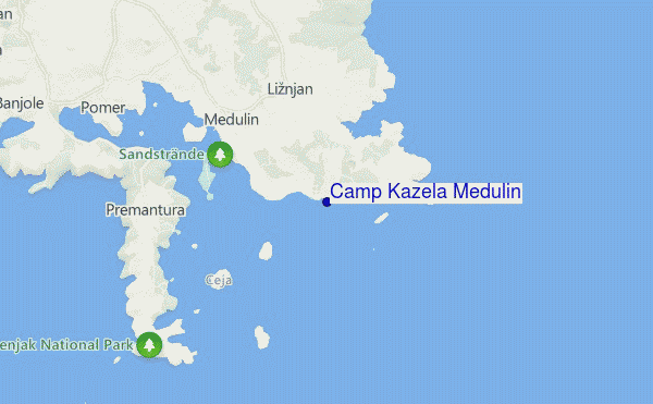 mapa de ubicación de Camp Kazela Medulin