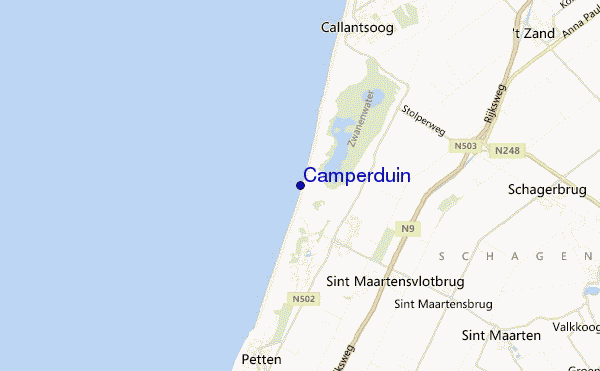 mapa de ubicación de Camperduin