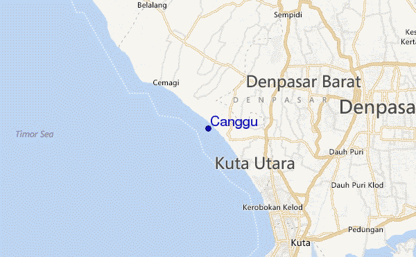 mapa de ubicación de Canggu