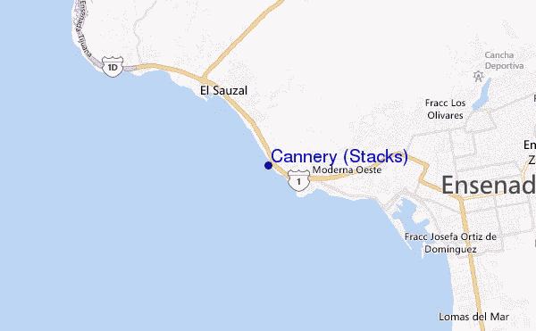 mapa de ubicación de Cannery (Stacks)