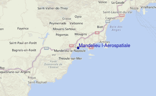 Mandelieu l'Aerospatiale Location Map