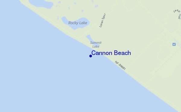 mapa de ubicación de Cannon Beach