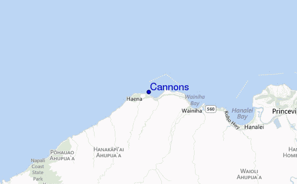 mapa de ubicación de Cannons