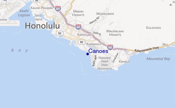 mapa de ubicación de Canoes