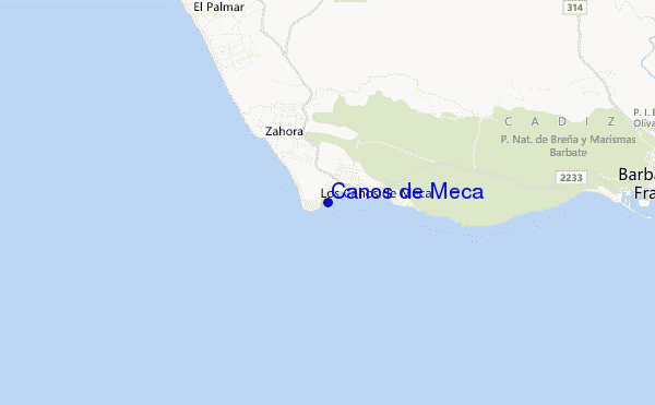 mapa de ubicación de Canos de Meca