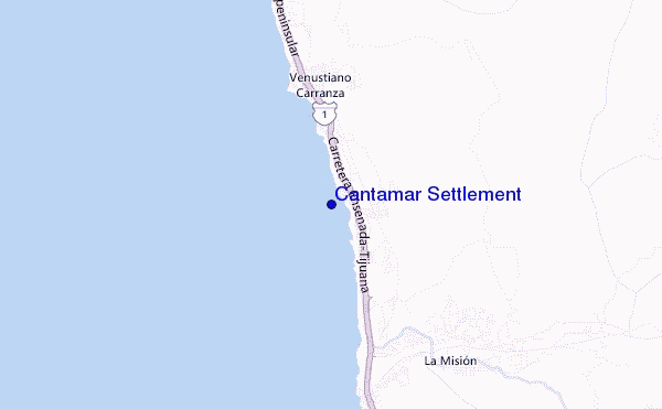 mapa de ubicación de Cantamar Settlement