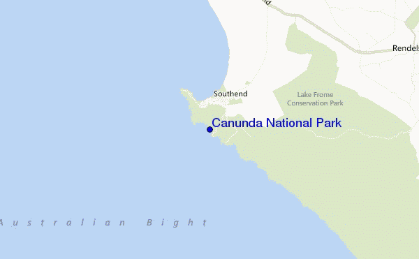 mapa de ubicación de Canunda National Park