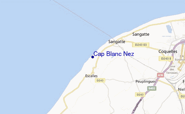 mapa de ubicación de Cap Blanc Nez