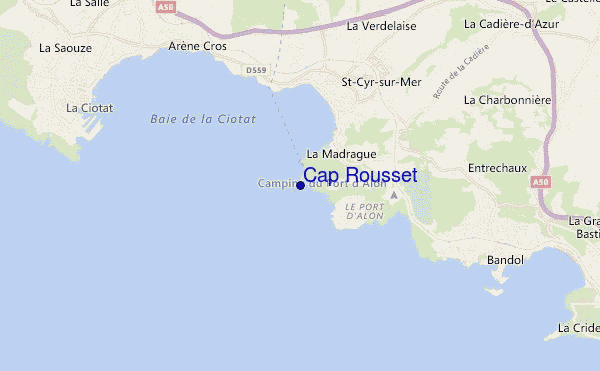 mapa de ubicación de Cap Rousset
