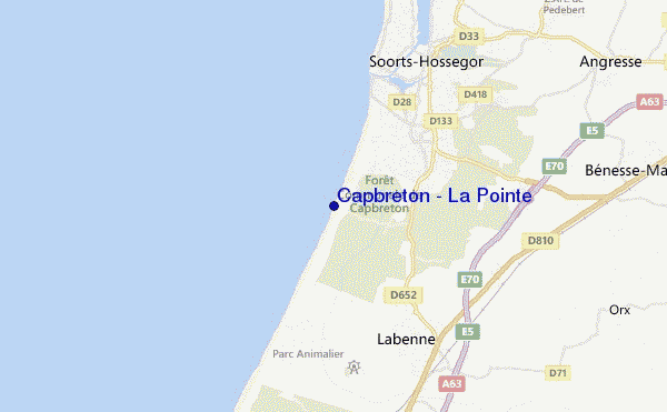 mapa de ubicación de Capbreton - La Pointe