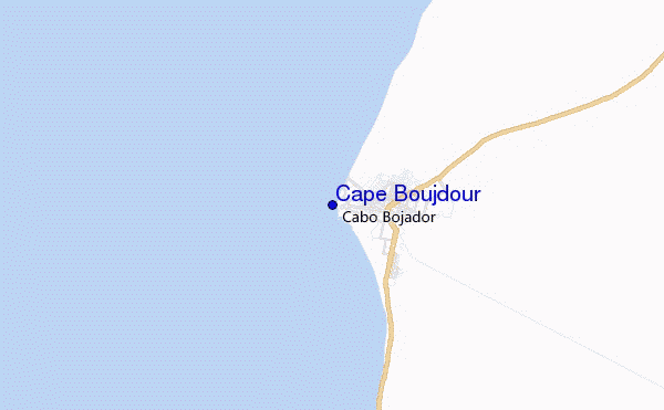 mapa de ubicación de Cape Boujdour