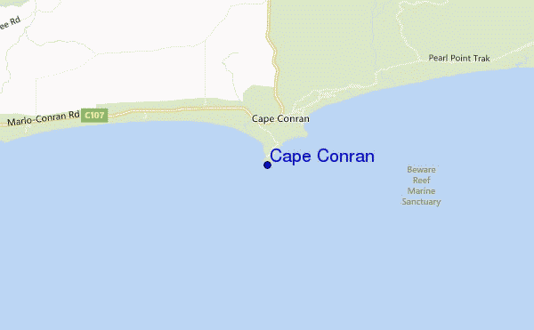 mapa de ubicación de Cape Conran