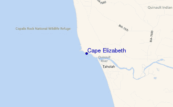 mapa de ubicación de Cape Elizabeth