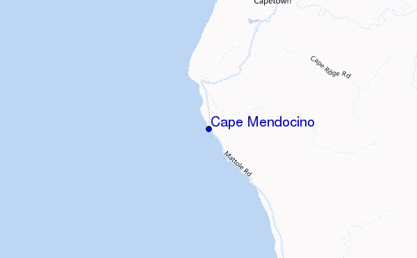 mapa de ubicación de Cape Mendocino