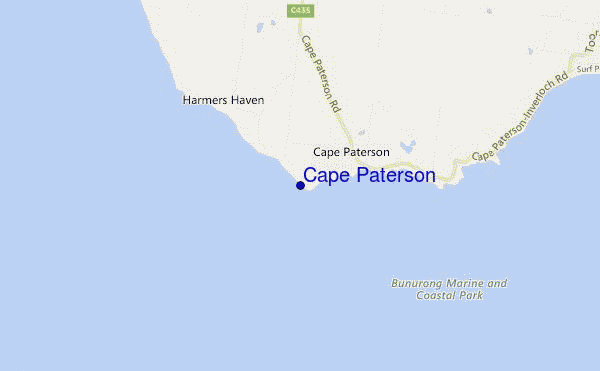 mapa de ubicación de Cape Paterson