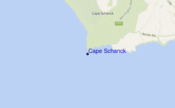 mapa de ubicación de Cape Schanck