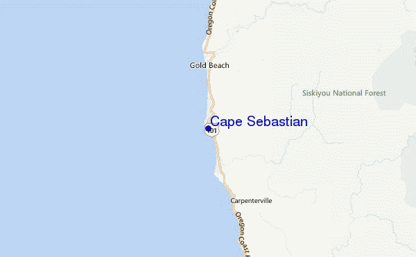 Cape Sebastian Location Map