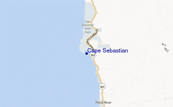 mapa de ubicación de Cape Sebastian