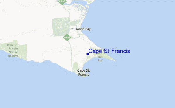 mapa de ubicación de Cape St Francis