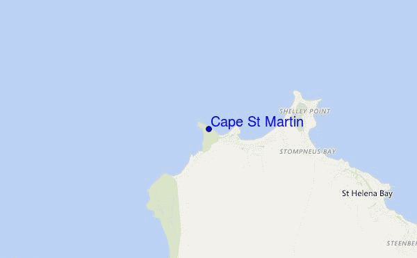 mapa de ubicación de Cape St Martin