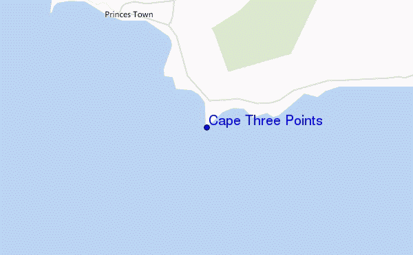 mapa de ubicación de Cape Three Points
