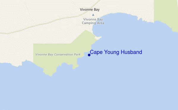 mapa de ubicación de Cape Young Husband