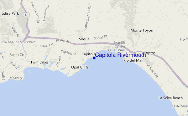 mapa de ubicación de Capitola Rivermouth