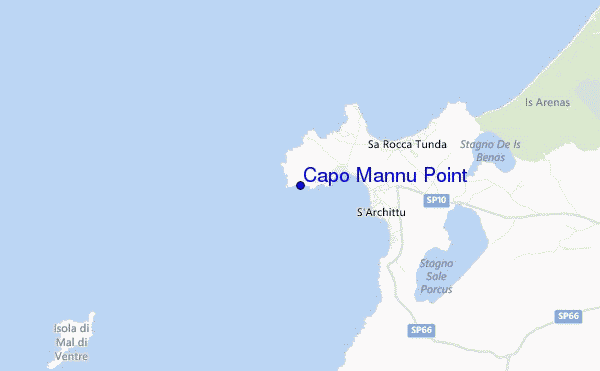 mapa de ubicación de Capo Mannu Point