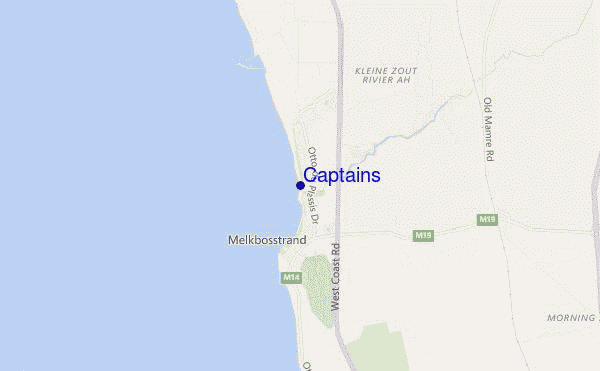mapa de ubicación de Captains