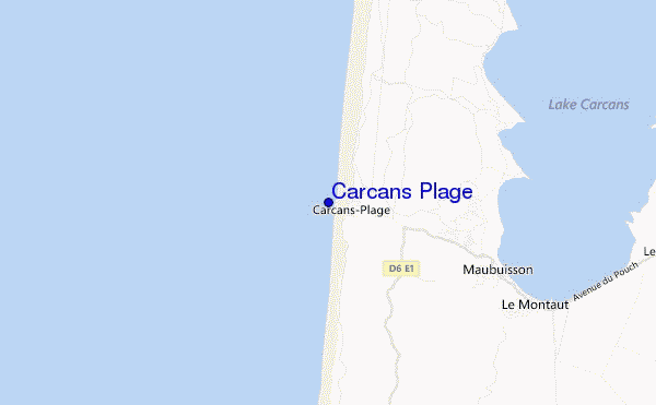 mapa de ubicación de Carcans Plage