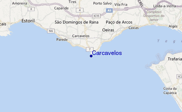 mapa de ubicación de Carcavelos
