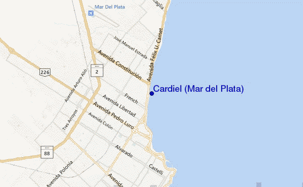 mapa de ubicación de Cardiel (Mar del Plata)