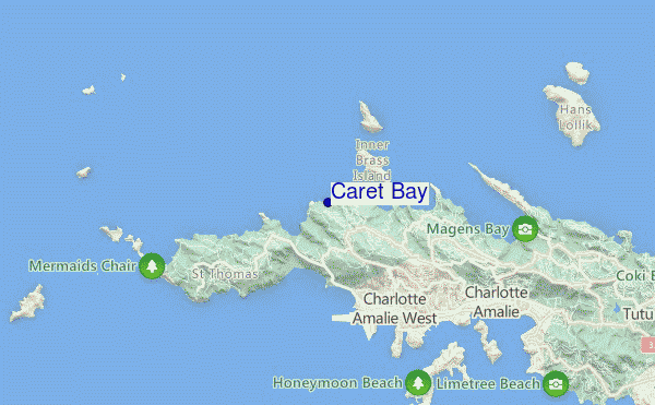 mapa de ubicación de Caret Bay