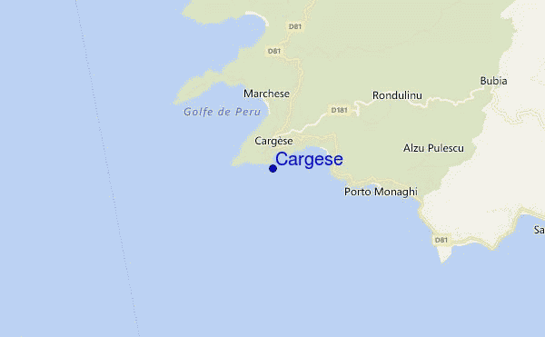 mapa de ubicación de Cargese