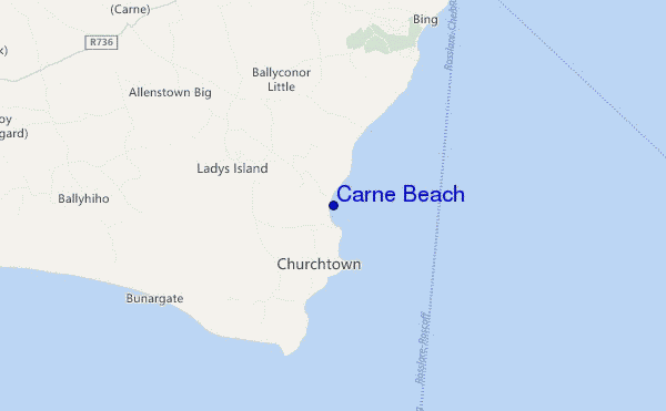 mapa de ubicación de Carne Beach