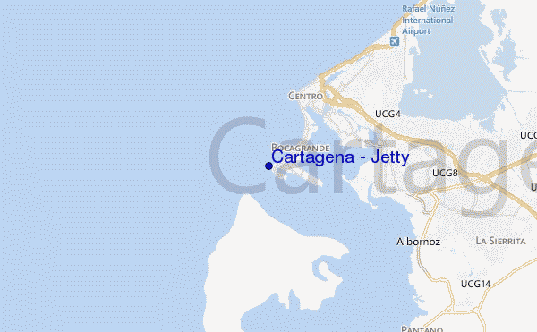 mapa de ubicación de Cartagena - Jetty