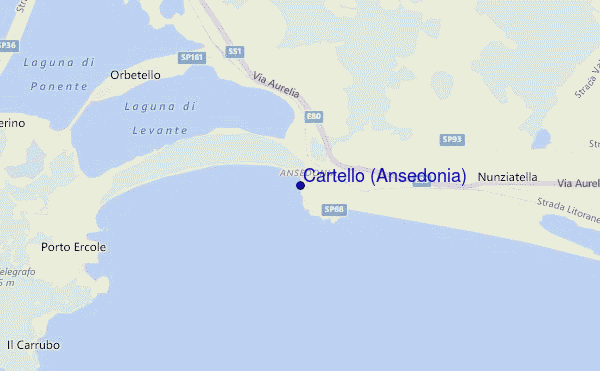 mapa de ubicación de Cartello (Ansedonia)