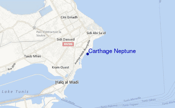 mapa de ubicación de Carthage Neptune
