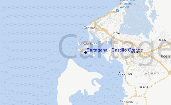 mapa de ubicación de Cartagena - Castillo Grande