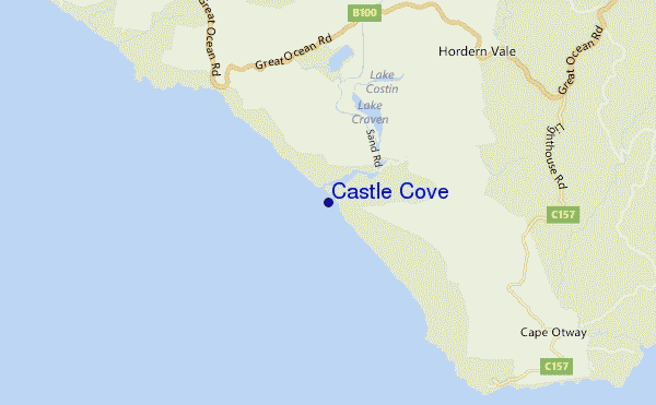 mapa de ubicación de Castle Cove