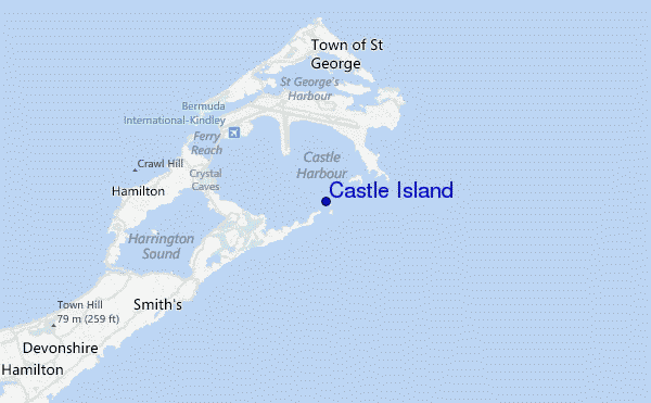 mapa de ubicación de Castle Island