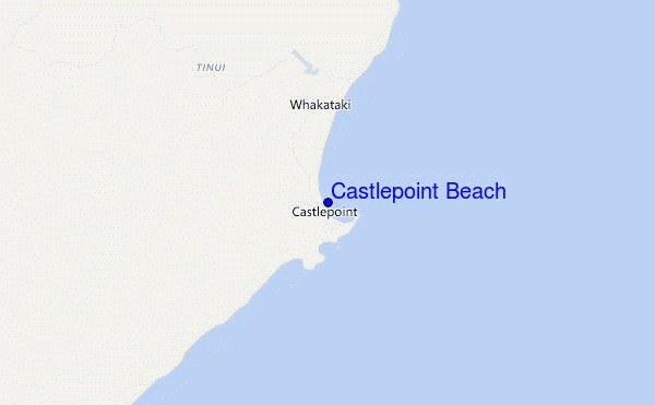 mapa de ubicación de Castlepoint Beach