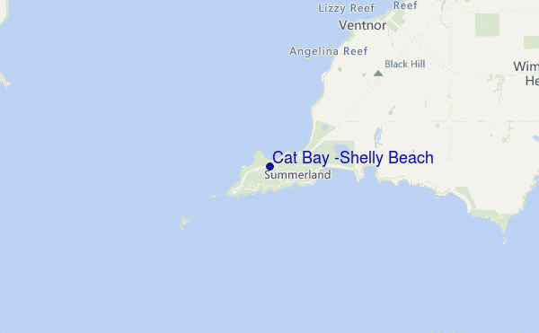 mapa de ubicación de Cat Bay (Shelly Beach)