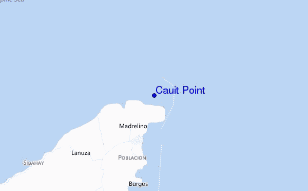 mapa de ubicación de Cauit Point