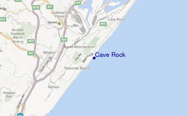 mapa de ubicación de Cave Rock