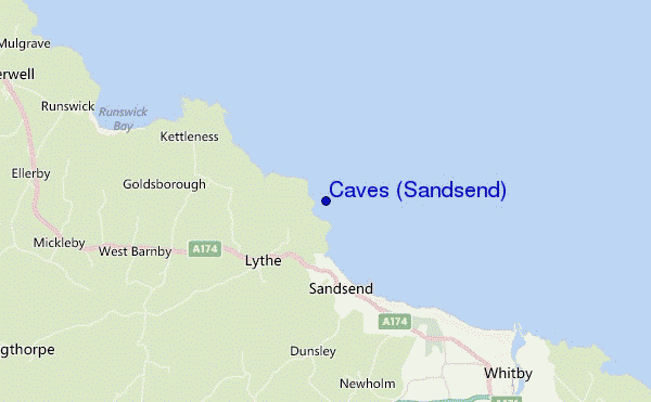 mapa de ubicación de Caves (Sandsend)