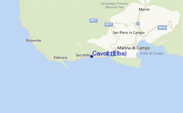 mapa de ubicación de Cavoli (Elba)