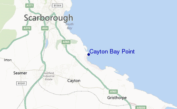 mapa de ubicación de Cayton Bay Point
